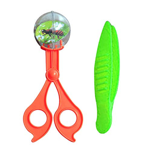 JHGH Experimental Insect Catcher Scissors Tweezers Cleaning Tool Baby Outdoor Catching Insects -5.51", Multicolor-