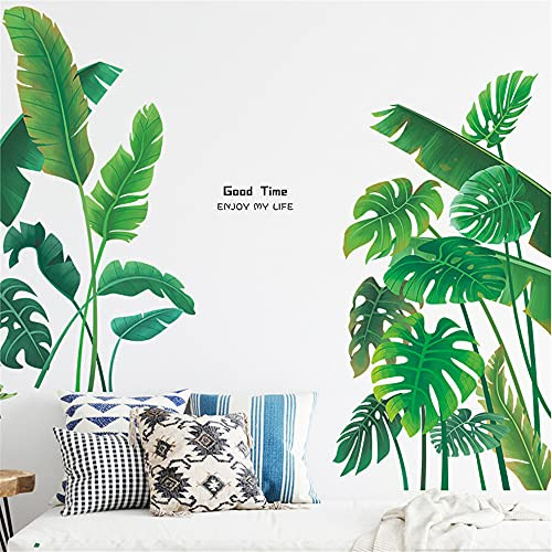 Supzone Green Plants Wall Stickers Tropical Leaves Wall Decals Nature Fresh Plants Palm Leaf Wall Sticker DIY Removable Vinyl Wall Art Decals for Bedroom Living Room Background Office Home Decor Supzone Green Plants Wall Stickers Tropical Leaves Wall Decals Nature Fresh Plants Palm Leaf Wall Sticker DIY Removable Vinyl Wall Art Decals for Bedroom Living Room Background Office Home Decor