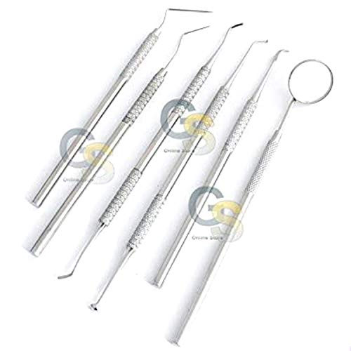 G.S 6 Piece Dental Pick  and  Mirror Set Instruments