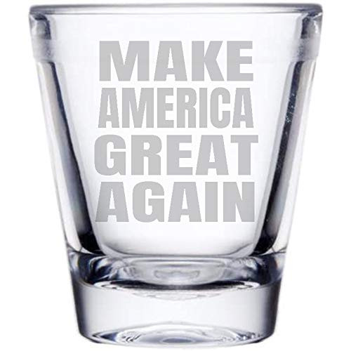 Alankathy Mugs Donald Trump Make America Great Again Shot Glass 1.5 oz clear -1-