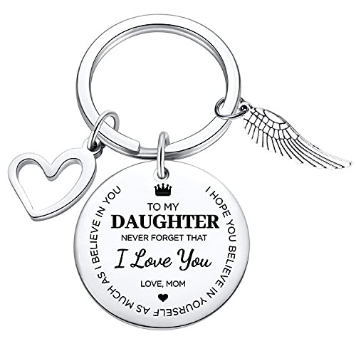 Graduation keychain 2021 To My Daughter Keychain from Mom Inspirational Gift - Never Forget That I Love You Forever Birthday Gift Graduation Gift Christmas Gifts