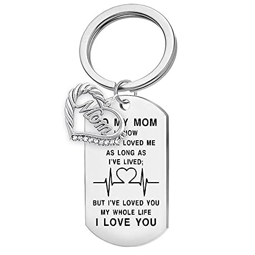 Mom Gifts for Mothers Day, Birthday or Christmas Gifts for mom from Daughter or Son - Mom Daughter Keychain - Come with a Gift Box-KC01B-