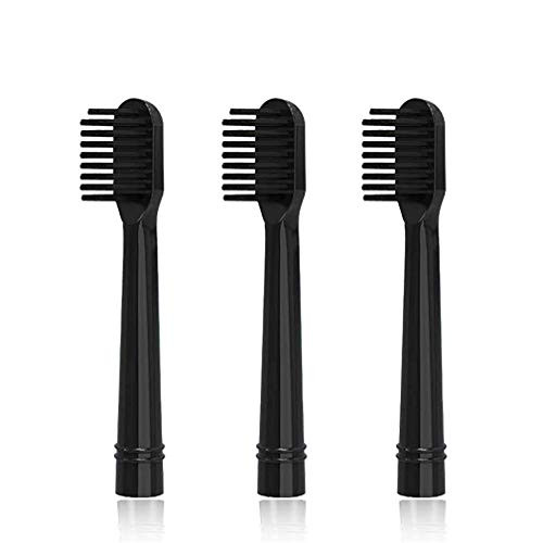 YKASZM Electric Toothbrush Replacement Brush Heads Refill, 3 Count -Black-