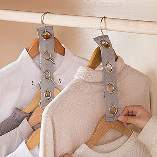 Topgrowth Gray Magic Hangers Space Saving Clothes Hangers Organizer Smart Closet Space Saver Pack of 6 with Sturdy Plastic for Heavy Clothes