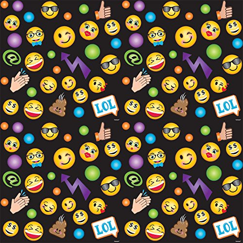 amscan 231681 Black Background Lol Printed Gift Wrap, Multicolor, 5' x 30"