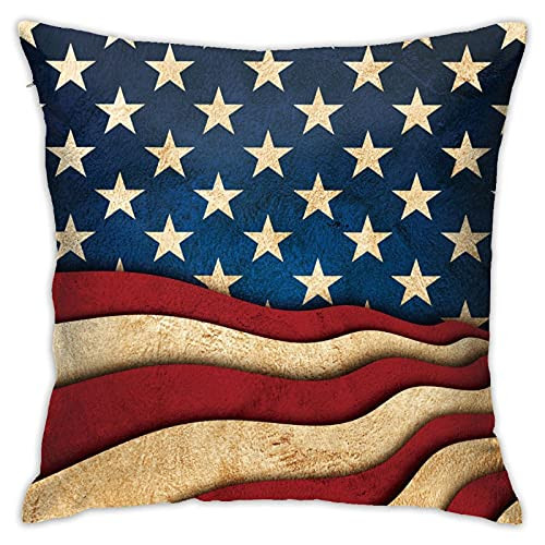 WAZHIJIA American Flag Pillowcase Pillow Covers Decorative Throw Cushion Cover Square Pillow Cases Car Sofa Home Decor 18 X 18 Inch