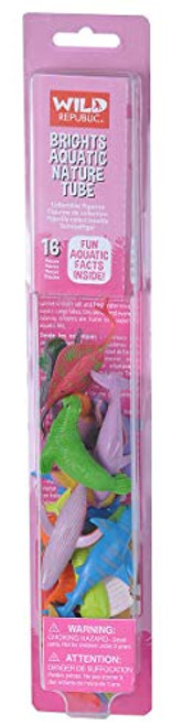 Wild Republic Bright Aquatic Animals, Nature Tube, Ocean Toys, Vibrant Colors, Fantasy Figures, Kids Gifts, 16- Pieces
