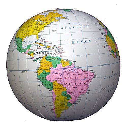 Jet Creations GTO-36GOB Inflatable Blue Political Earth Globe, 36", Multicolor