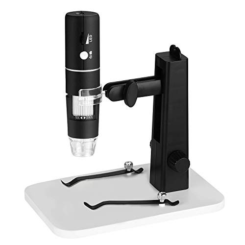 WiFi Microscope, VSATEN 50x to 1000x Wireless Digital Handheld Zoom Magnification Endoscope 1080P FHD 2.0 MP 8 LED Compatible with Android and iOS Smartphone or Tablet, Windows Mac PC Computer