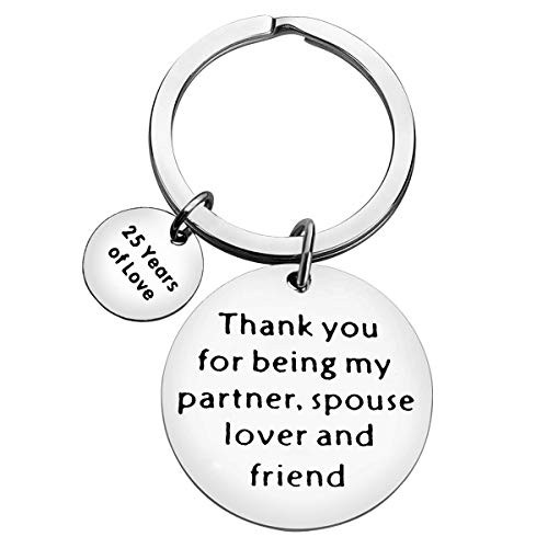 Couple Gifts Keychain for Husband Wife 25th Wedding Anniversary Keychain Stainless Steel Anniversary Keyring Gifts Couple Jewelry for Him, Her, Husband, Wife, Couples Couple Gifts Keychain for Husband Wife 25th Wedding Anniversary Keychain Stainless Steel Anniversary Keyring Gifts Couple Jewelry for Him, Her, Husband, Wife, Couples