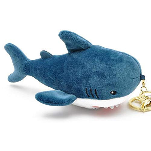 Plush Shark Keychain Pendants Stuffed Animals Key Chains for Backpack Ornaments Key Ring Blue