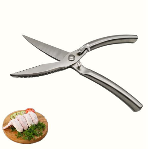 Kitchen Shears Poultry Shears Kitchen Scissors Heavy Duty, BBQ Scissors Barbecue Shears Stainless Steel, Automatic Rebound Scissors, Multifunctional Kitchen Scissors That Can Cut Hard Objects