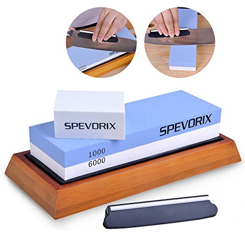 Sharp Pebble Premium Whetstone Knife Sharpening Stone 2 Side Grit 1000/6000 Waterstone | Best Whetstone Sharpener | NonSlip Bamboo Base & Angle Guide Sharp Pebble Premium Whetstone Knife Sharpening Stone 2 Side Grit 1000/6000 Waterstone | Best Whetstone Sharpener | NonSlip Bamboo Base & Angle Guide