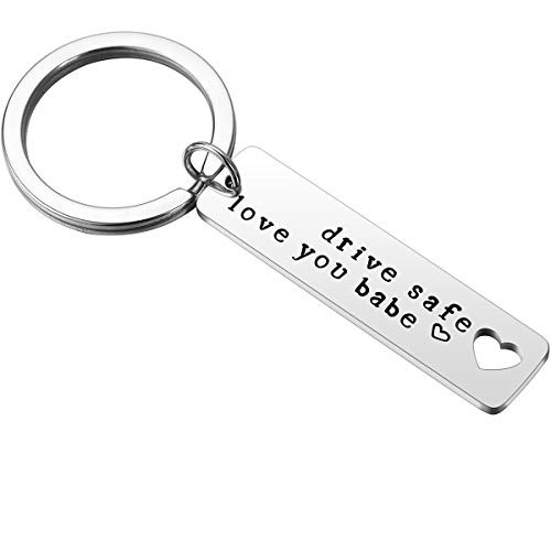 Drive Safe Keychain I Love You Babe Trucker Husband Boyfriend Fiance Gift