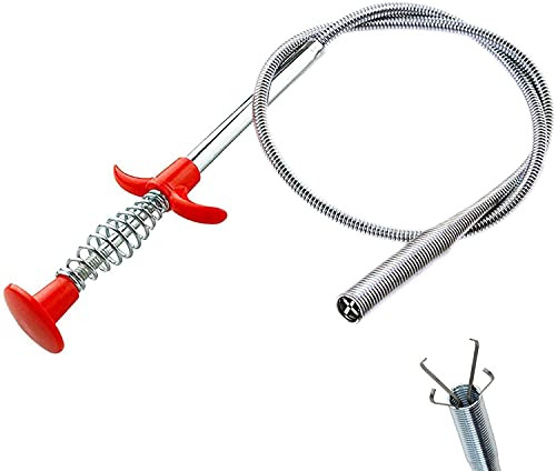 Grabber Tool Flexible Claws pick up 4 Mechanical Fingers Bendable Pinchers Hose Pickup Reacher Grabber Pickup Tool Snake Litter Pick for Shower Drain, Toilet, Garbage Disposal Cleaner