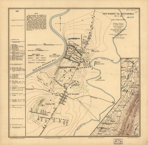 Map: 1914 New Market, Va, Battlefield May 15, 1864 This Shows The Battlefield as it was May 15, 1864. It is Based on The Woodstock, Va, Sheet of The U.S. Geological Survey as Shown in The subsketch