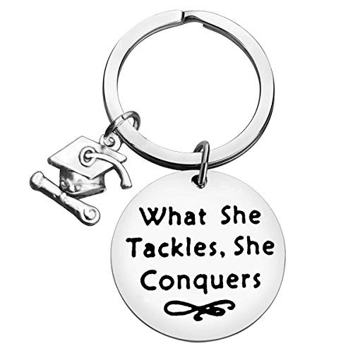 Graduation Keychain for Her Feminist Gift Graduation Gifts for Daughter Inspirational Gift for Women Best Friend Girls Birthday Christmas Valentine's Day Encouragement Jewelry Feminism Keychain