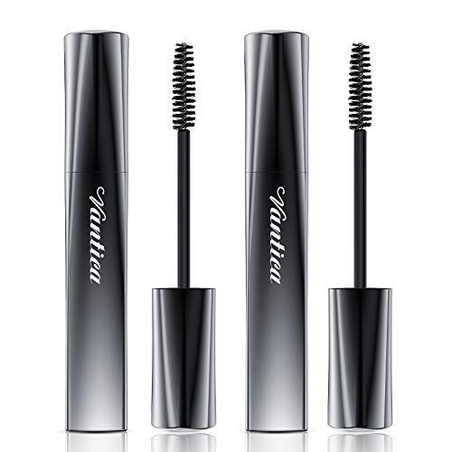 2 Pack Mascara Black Volume and Length Waterproof Mascara 4D silk Fiber Lash Eye Makeup