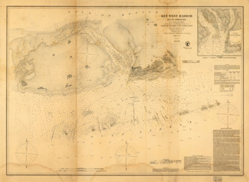 Map: 1864 Key West Harbor and its approaches|Florida|Harbors|Key West|Nautical Charts|