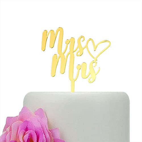 Mrs  and  Mrs Cake Topper, Future Mrs Cake Toppers, Wedding Engagement Bridal Shower Party Decorations, Mirror Gold Mrs  and  Mrs Cake Topper, Future Mrs Cake Toppers, Wedding Engagement Bridal Shower Party Decorations, Mirror Gold