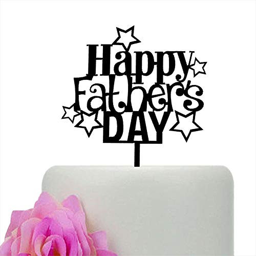 Happy Father's Day Cake Topper, Best Dad Ever Cake Toppers, Happy Father's Birthday Party Decorations, Mirror Black