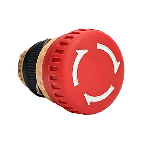 APIELE 16mm 2NC Red Mushroom Emergency Stop Push Button Switch 250V 5 Amp LA16 Series -Type B-