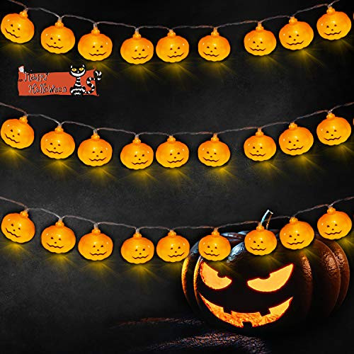 SAMYERLEN 20LED Pumpkin String Lights, Halloween Lights Battery Operated String Lights, Outdoor and Indoor Parties Home Bedroom Halloween Decoration, 2 Modes Flickering/Stability. SAMYERLEN 20LED Pumpkin String Lights, Halloween Lights Battery Operated String Lights, Outdoor and Indoor Parties Home Bedroom Halloween Decoration, 2 Modes Flickering/Stability.