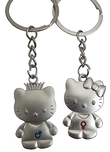 Hello Kitty  and  Daniel Couple Keychain - His and Hers Lovers Set Key Chain