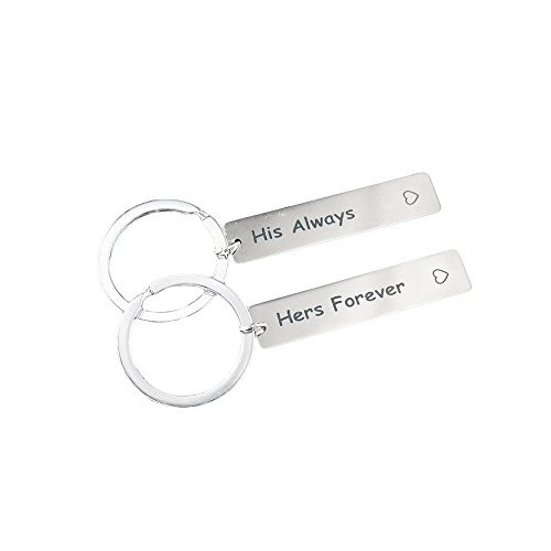 Anniversary Wedding Gift 2 Pcs His Always Hers Forever Couple Keychain His and Hers Keychain for Lovers -Always Forever-