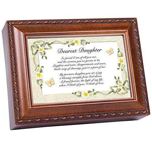 Cottage Garden Dearest Daughter Woodgrain Music Box Plays Light Up My Life