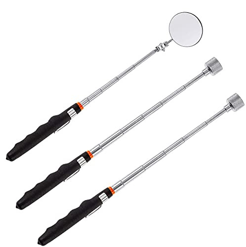 HORUSDY Magnetic Pick Up Tool 3 Pack, Telescopic Magnet Stick 16LB, Telescopic Magnet Stick 16LB, Gadget Tool for Men