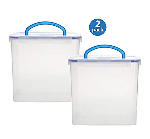 Snapware 1098437 40 Cup Clear Airtight Food Storage Container With Handle 2 PACK (2, Easy To Open)