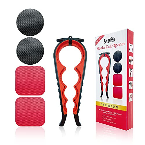 KAGDIDA Bottle Can and Jar Grip Opener 5 Pack, 5-in-1 and 4 pieces Rubber Jar Opener Grippers, Lid Seal Remover Lid Twist Off for Children, Weak Hand and Seniors with Arthritis