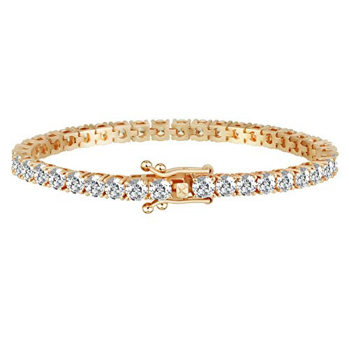 A and A 18K Gold Plated Cubic Zirconia Classic Tennis Bracelets for Women and Girls A and A 18K Gold Plated Cubic Zirconia Classic Tennis Bracelets for Women and Girls