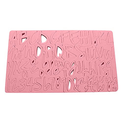 Alphabet  and  Numbers Fondant Cake Mold, Cookie Stamp Impress, Uppercase Numbers Shape DIY Cookie Biscuit, Number Alphabet Cake Mold, Casting Set Kit for DIY Sugar Cake Craft Casting -Red-