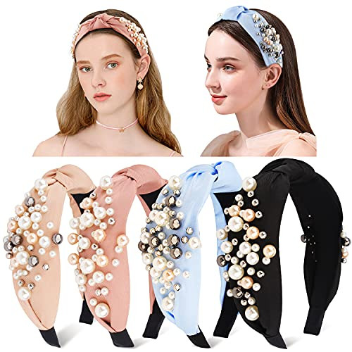 TOBATOBA Pearl Knotted Headbands for Women Head Bands Wide Pearl Headband Diademas Para Mujer De Moda Top Knot Head Bands No Slip Fashion for Women Beaded Headbands Accessories Hairbands for Girls TOBATOBA Pearl Knotted Headbands for Women Head Bands Wide Pearl Headband Diademas Para Mujer De Moda Top Knot Head Bands No Slip Fashion for Women Beaded Headbands Accessories Hairbands for Girls