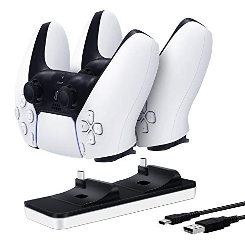 SUNKY Charging Dock for PS5 Controller, Wireless Charging Dock Station for Sony PS5 DualSense Controllers, Detachable Dual USB C Fast Charging Stand for Two DualSense Playstation 5 Controllers