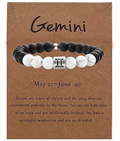 Frodete 12 Zodiac Bracelet for Men Women Natural Stone Bead Bracelet 12 Constellation Sign Bracelet for Men Horoscope Bracelet with Constellation-Gemini- Frodete 12 Zodiac Bracelet for Men Women Natural Stone Bead Bracelet 12 Constellation Sign Bracelet for Men Horoscope Bracelet with Constellation-Gemini-