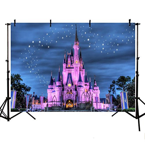 MEHOFOTO Photography Backdrops Castle Night Starry Sky Stars Children Photo Studio Booth Background 7x5ft