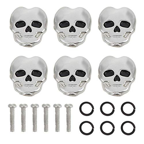 6pcs Tuning Peg Cap, Tuning Button Cap, Excellent Workmanship Guitar Peg Cap, for Folk Electric Guitar-Silver-