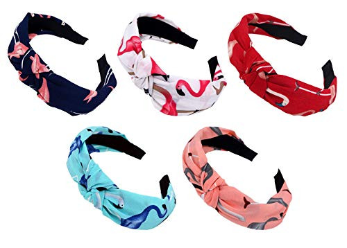 STHUAHE 5PCS Hair Bands,Women Handmade Lovely and Fashion Cloth Art Cross Knot Hair Hoop Hairband Headband Headwear Hair Accessories by Beauty Hair -5 Color-