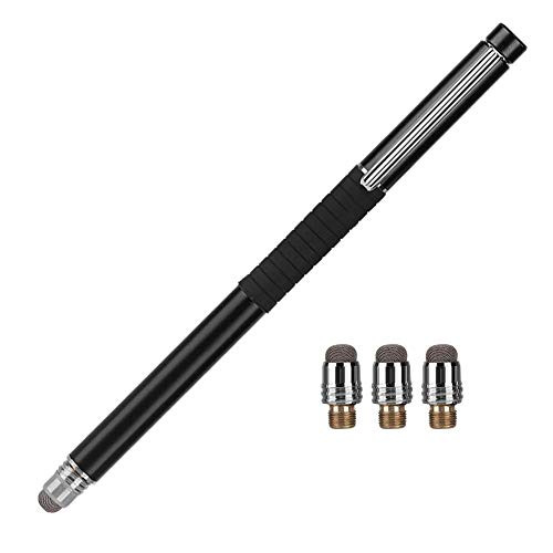 ASHATA capacitive Stylus Pen,Dual Touch Cloth Head Touch Screen Scale Stylus Capacitor Pen Basics Capacitive Stylus Pen for Touchscreen Devices-Black-