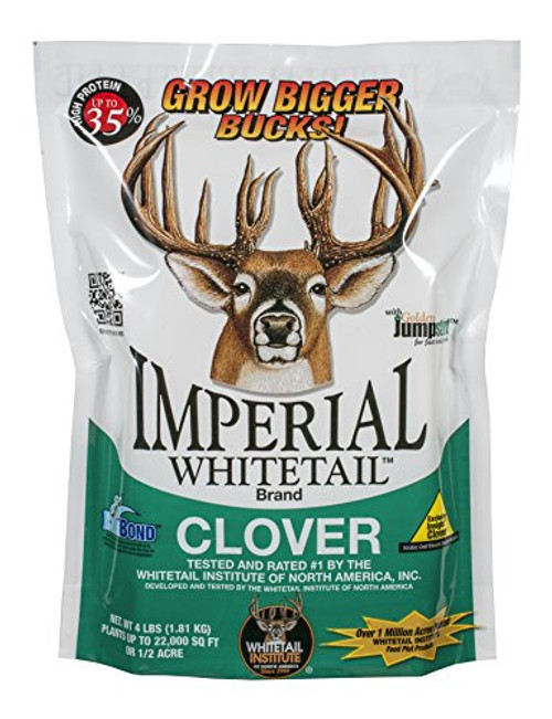 Whitetail Institute Imperial Clover Food Plot Seed (Spring and Fall Planting), 4-Pound (1/2 Acre)