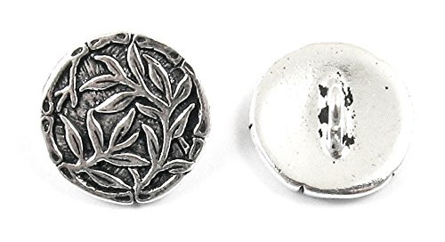 TierraCast Pewter Buttons-ANTIQUE SILVER BAMBOO 16mm -2-