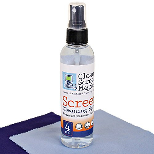 Screen Cleaner Kit - Safe Spray for LCD  and  LED TV, Computer Monitor, Laptop, iPad, Smart Phone - Streak Free, Alcohol Free, Ammonia Free - Includes 4oz Bottle with 2 Premium Microfiber Cloths