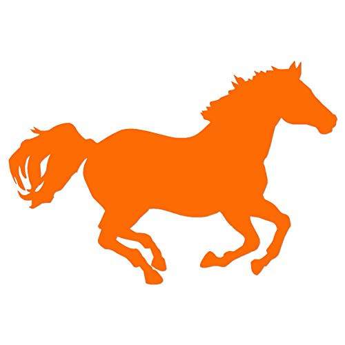 Horse Mustang Running - Vinyl Decal Sticker - 5.5" x 3.75" - Orange