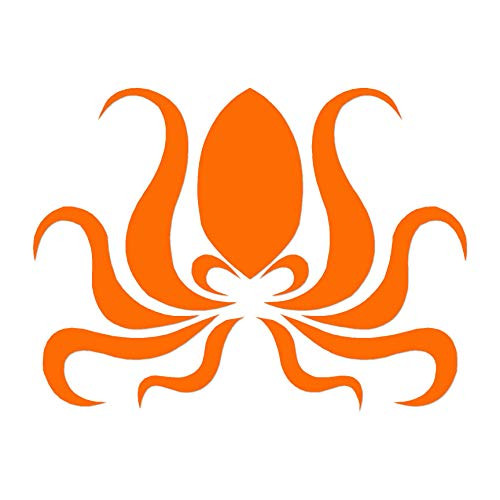 Octopus Squid Cthulhu - Vinyl Decal Sticker - 5" x 3.75" - Orange