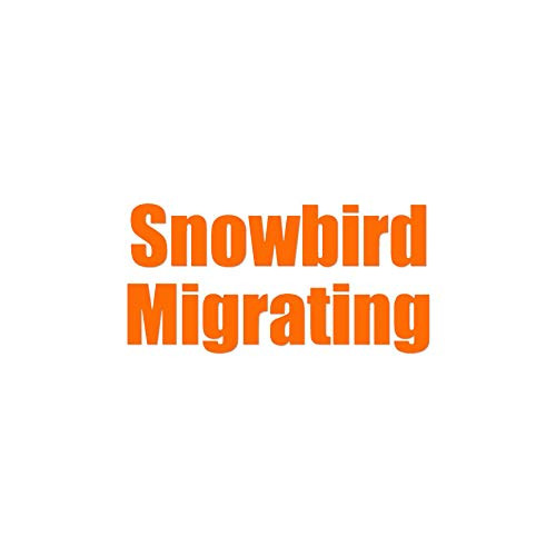 Snowbird Migrating - Vinyl Decal Sticker - 6" x 3" - Orange