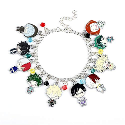 My Hero Academia Bracelet - Anime Cartoon Charm Bracelet Keychain Set Cosplay Props Jewelry Gifts for Anime Fans Women Girls -bracelet 1-