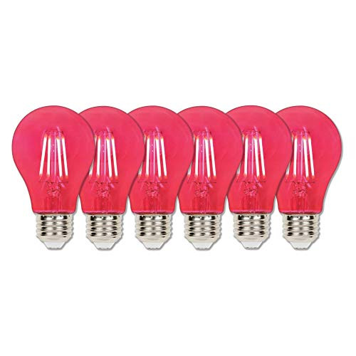 Westinghouse 5129020 4.5 (40-Watt Equivalent) A19 Dimmable Pink Filament Medium Base (6 Pack) LED Light Bulb